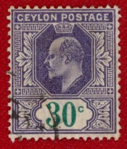 CEYLON Sc 188 USED - 1905 30c King Edward VII - See Desc