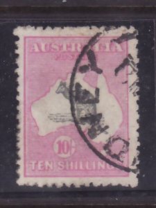 Australia-Sc#55-used-5sh brt pink & gray Kangaroo-1913-s/h fee reflects the cos