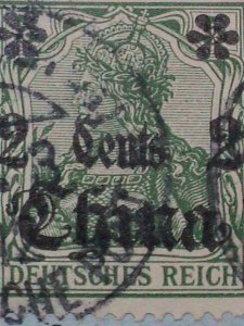 ​GERMANY-OFFICE IN CHINA-1905 SC#338-CUT SQUARE 117 YEARS OLD VERY FINE STAMP