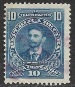 CUBA 1910 10c Primelles Telegraph Stamp His. T95 VFU