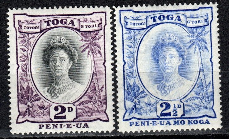 Tonga #56A, 58 F-VF Unused  CV $11.00 (X995)