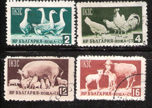 Bulgaria stamps Domestic farm animals 882 883 884 885 used