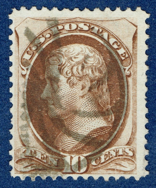 [0768]1873 Scott#161 10¢  brown used with nice Fancy cancel