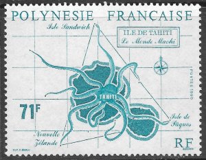 French Polynesia Scott 537 MNH 71f Tahiti Map issue of 1990, Octopus