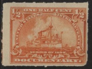 US R161 (mh, dg) ½¢ Documentary, battleship, org (1898)