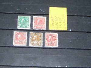 CANADA, WARTAX STAMPS, SCOTT# , 1, 2, 3, 4, MINT HINGED, # 5 USED