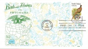 #1993 South Dakota Birds - Flowers Gamm FDC