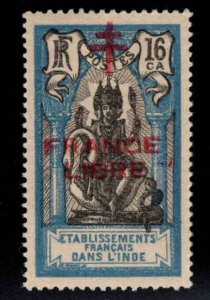 FRENCH INDIA  Scott 161 MH* France Libre overprint on Brahma stamp