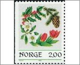 Norway 1985 Used NK986 Christmas wreath Multicolor 2 Krone (SC871)*STOCK IMAGE*
