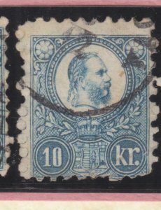 HUNGARY, 1871 Engraved, 10k. Blue, used.