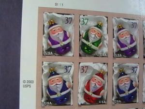 U.S.# 3883-3886(3886a)-MINT/NH--PANE OF 20---CHRISTMAS---2004