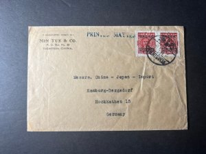 1930s China Cover Tientsin to Hamburg Bergedorf Germany Min Yue and Co