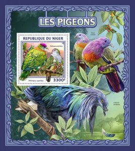 NIGER - 2016 - Pigeons - Perf Souv Sheet - Mint Never Hinged