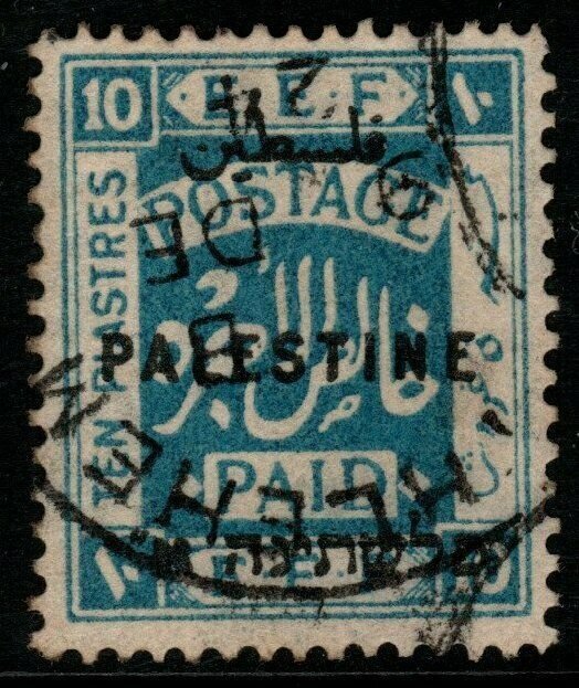 PALESTINE SG69 1922 10p ULTRAMARINE FINE USED