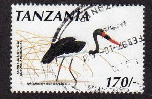 Tanzania 615 - Used - Saddle-billed Stork (cv $2.15)