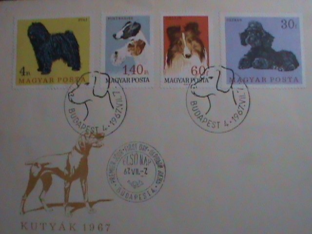 ​HUNGARY STAMP 1967 SCOTT #  1838-41 HUNGARIAN LOVELY DOGS FDC MINT VERY FINE