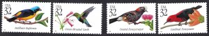 United States #3222-25 32¢ Tropical Birds (1998). Four singles. MNH