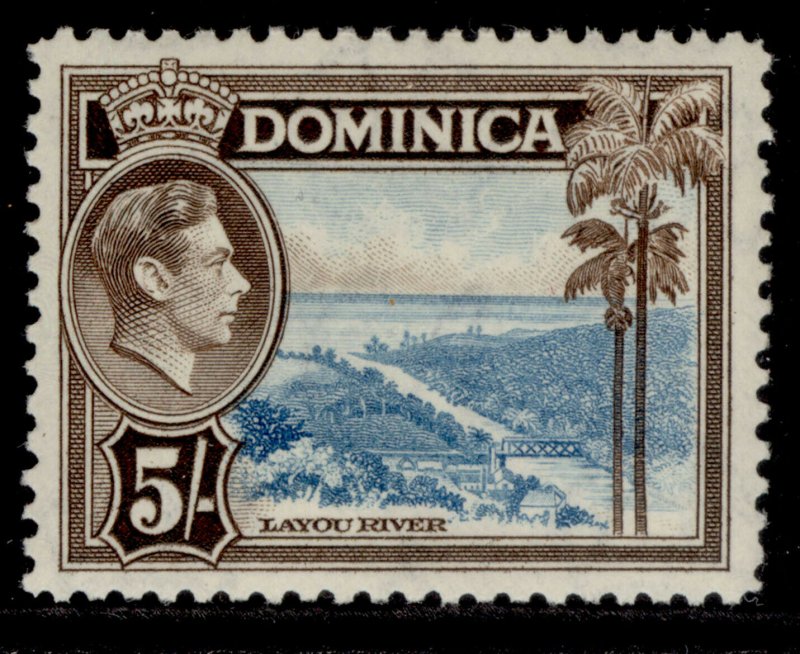 DOMINICA GVI SG108, 5s light blue & sepia, NH MINT. Cat £18.