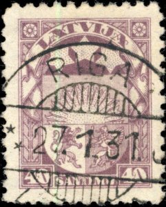 LETTONIE / LATVIA - 1931 -  RIGA  cds on Mi.151 40s brown-lilac