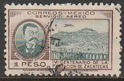 MEXICO C164, $1P 400th Anniversary of Zacatecas. USED. F-VF.