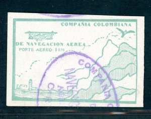 COLOMBIA CARTAGENA SCOTT #C11B SIGNED - AIR MAIL - USED AS SHOWN