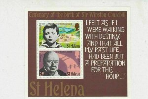 St. Helena 1974 Centenary Birth Sir Winston Churchill MNH Stamps Sheet Ref 27141 