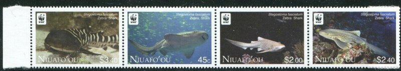 Tonga Niuafo'ou 2012 Sc 271-274 WWF Shark $8.25