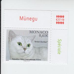 2014 Monaco British Shorthair Cat Show (Scott 2745) MNH