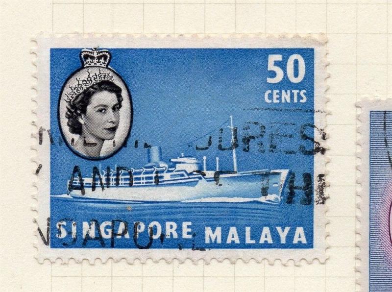 Singapore Malaya 1955 Early Issue Fine Used 50c. 283993 