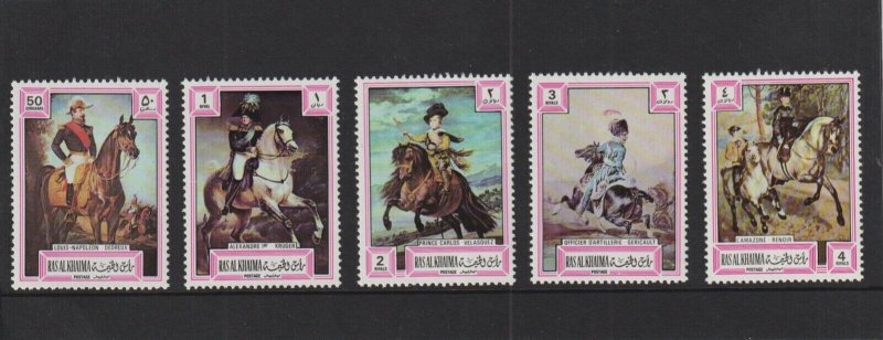 1972  Ras Al Khaima - Paintings - complete set - Mi 883-87 Perf. MNH - Cat. €24