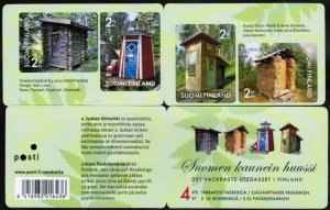 Finland 2013 country toilets set of 4 stamps in booklet MNH