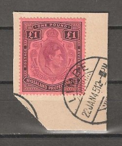 NYASALAND 1938/44 SG 143 USED Cat £55