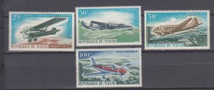 J48643 J L,Stamps 1967 chad set mh #c33-6 airplanes