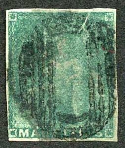 Mauritius SG27 (4d) Green Fine used (creased)