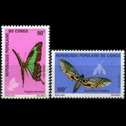 CONGO 1971 - Scott# 260-1 Butterflies 90-100f NH