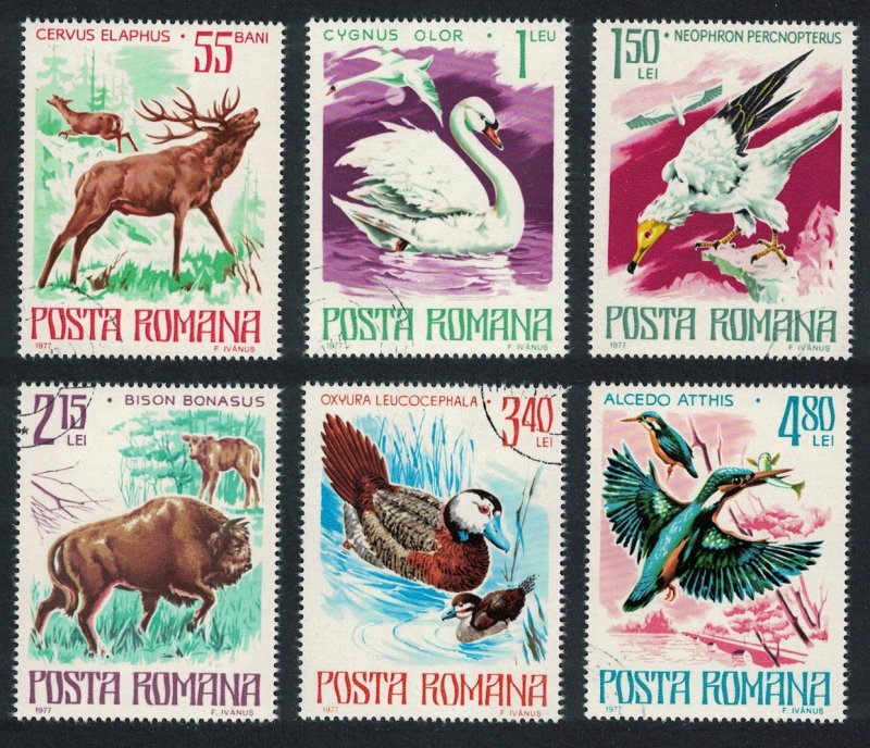 Romania Swan Vulture Duck Kingfisher Birds Protected Animals 6v SG#4284-4289