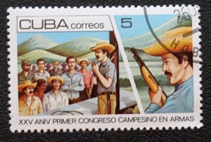 CUBA Sc# 2606  FARMERS AT ARMS  militia  1983  used / cancelled