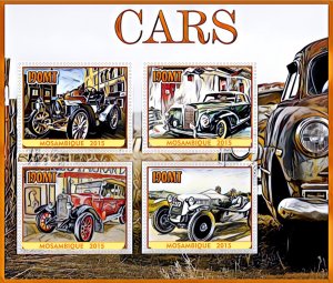 Stamps.  Cars 2015  year 1+1 sheets perforated