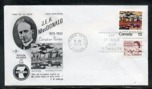 Canada #617 MacDonald FDC Rose Craft addr C834