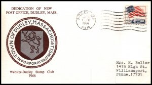 US Post Office Deduication Dudley,MA 1966 Cover