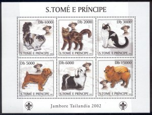 St Thomas & Prince Is. - 2003 MNH sheet of 6 cat stamps #1501 cv $ 9.50