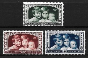 BELGIUM 1935 Prince & Princess Baudouin, Josephine, Albert (3v Cpt) MNH CV$22+