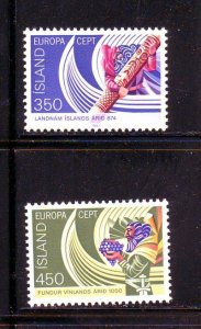 Iceland Sc 554-5 1982 Europa 1st settlement stamp set mint NH