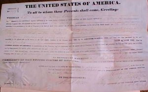 US LAND GRANT PROBABLY NOT SIGNED BY MARTIN VAN BUREN 1838