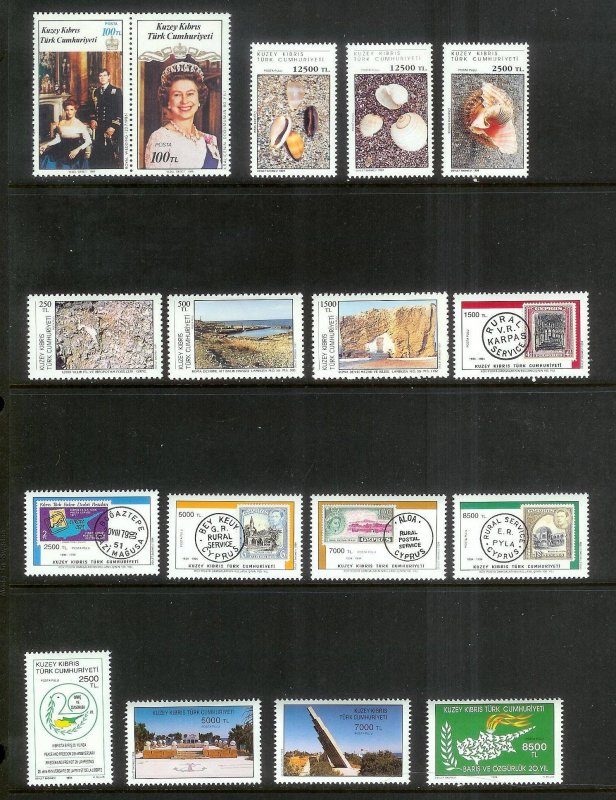 TURKISH CYPRUS (144) Different Stamps ALL Mint Never Hinged