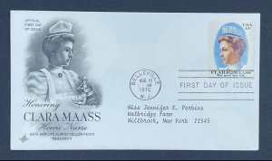 Scott 1699   FDC   Clara Mass    Artcraft Cachet