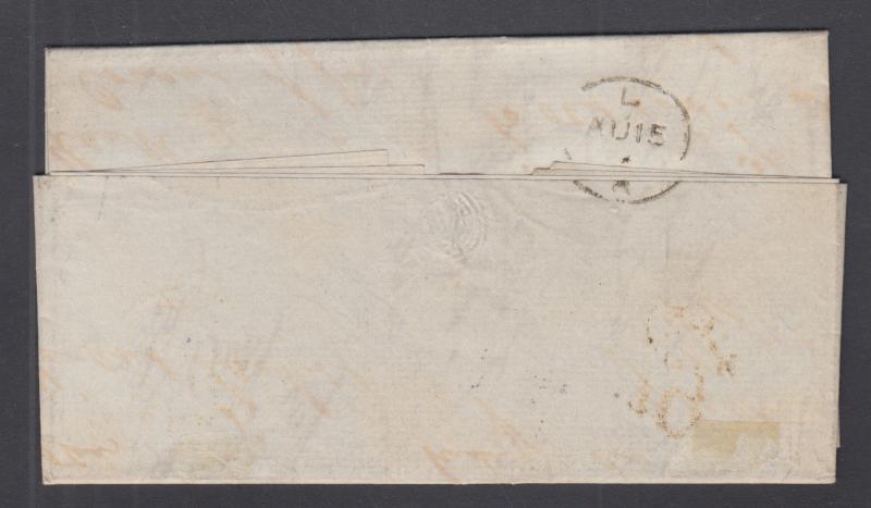 Great Britain 1857 Transatlantic Stampless SFL, Liverpool-New York, per America