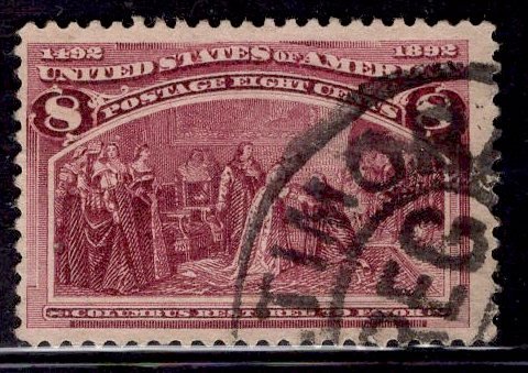 US Stamp #236 8c Columbian USED SCV $10.00