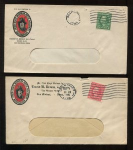 408 & 409 Schermack Used on Inter-State Business Men's Accident ASSN Covers MG69