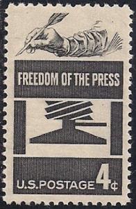 1119 4 cents Freedom of Press (1958) Stamp Mint OG NH VF-XF